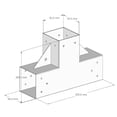 thumbnail image 4 of Kit de Matériel Pergola en Acier 4x4 Pouces, Support d'Angle Droit 3 Voies avec Base, 4 of 8