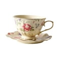 thumbnail image 2 of Taza de Café con Diseño Artístico Floral Taza para Cappuccino con Bandeja Taza de Té con 250ml de Capacidad Taza de Cerámica Duradera Adecuada para, 2 of 9