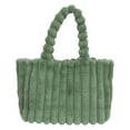 thumbnail image 3 of Women's Tote Handbags Furry Tote Bags for Women Fashion Purses and Handbags Winter Plush Shoulder Bags Large Capacity Solid Color Green, 3 of 4