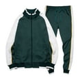 thumbnail image 1 of Men's Sports Pants Men's Color Blocked Sports Pants Zipper Pocket Long Sleeve Collar Set, 1 of 2