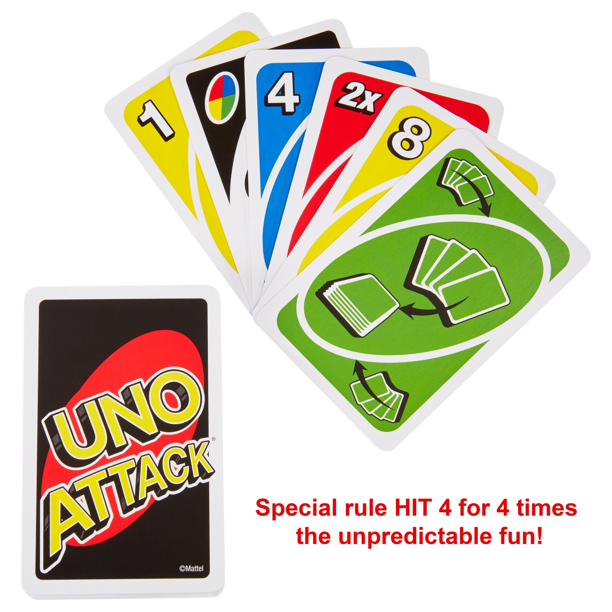 Uno Attack Rapid Fire Card Game For 2 10 Players Ages 7y