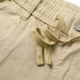 thumbnail image 6 of AXXD Men's Cargo Shorts Khaki Summer Plus Size Casual Solid Zipper Button Pockets Elastic Waist Cropped Shorts Father's Day Gift, 6 of 8