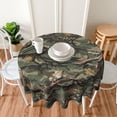 thumbnail image 3 of Hunting Camo Camouflage Army Waterproof Picnic Patio Party Round Table Cloth Cover Decorations Fabric 60 Inch Circular Tablecloth for 20-47 Inch Home Dining Room Kitchen Decor, 3 of 6
