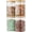 37oz*4 (Striped), variant on Set of 2 Large Airtight Glass Square Canisters with Bamboo Lid (4600ml*2) Gallon Storage Jars for Sugar Flour Cookies and Coffee Beans with Black Label