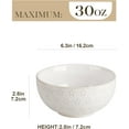 thumbnail image 2 of Cereal Bowls, 30 Ounce Ceramic Soup Bowl for Kitchen, Stoneware Bowls Set of 4 with Embossment for Pho, Chip, Fruits, Salad, Noodle, Ramen - 6 Inch, Arctic White Series LYDIA, 2 of 3