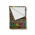 thumbnail image 2 of African Soft Flannel Fleece Throw Blanket, Ancestral Borders in Lively Colors Geometric Indigenous Culture Art Design, Cozy Plush for Indoor and Outdoor Use, 70" x 90", Multicolor, by Ambesonne, 2 of 6