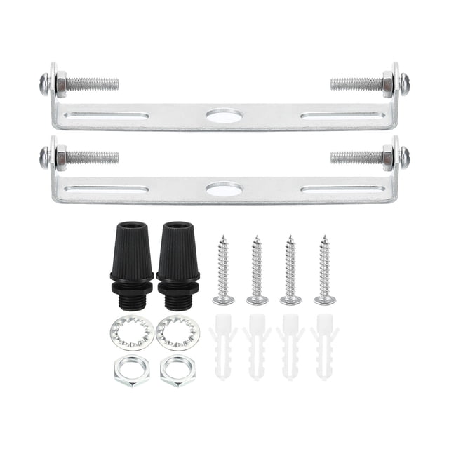 Unique Bargains 105mm Ceiling Light Plate Kit Light Fixture Mounting Bracket Plate Steel Crossbar for Pendant Wall Light 2 Set