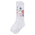 thumbnail image 3 of MeMoi Girls "Good Time" Cotton-Blend Floral-Trim Novelty Knee High Sock - Girls - Female, 8, White, 3 of 3