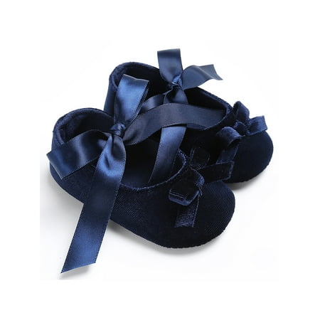 

Ymiytan Toddler Flats Ribbon Tie Mary Jane First Walker Dress Shoes Walking Comfort Breathable Prewalker Loafer Flat Blue 5C