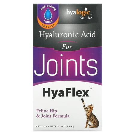 UPC: 0858259000032 | Cat Joint Supplement Hyalogic Hyaluronic Acid Cat Supplements– 30-60 Day Supply 1oz HA Cartilage Supplement Hip & Joint Supplement – Cat Health Supplies W/ No Fuss Liquid Dropp