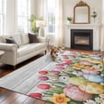 thumbnail image 3 of Easter Area Rug 8x10 Washable Rug Non Slip Retro Spring Bunny Eggs Tulip Farm Wooden Grain Large Area Rug Soft Stainresistant Indoor Floor Carpet for Living Room Bedroom Home Office Dining Room, 3 of 8