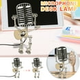 thumbnail image 5 of Vintage Microphone Guitar Robot Lamp, Cool Cute Retro Metal Mini Size Night Light Table Lamp Adjustable Joints for Bedroom Desk Home Decor, Gifts for Music Lovers, 5 of 5