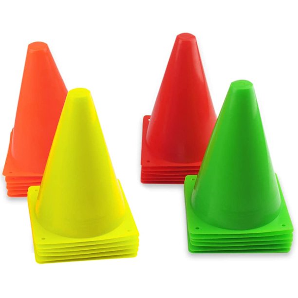 Conos de tráfico de plástico de 7 pulgadas, cono marcador de agilidad para entrenamiento deportivo para fútbol, patinaje, fútbol, baloncesto, juegos de interior y exterior Namotu CZYD-ST69-1