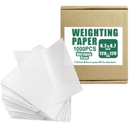 Cellulose Weighing Paper Sheet,Smooth Weigh Paper, Nitrogen Free,Non-Absorbing, High-Gloss,4.7"X4.7",1000pcs