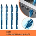 thumbnail image 5 of 10Pcs High Hardness Eccentric Drill Drilling 6mm Glass Tile Ceramic Punching Rock Slab Triangle Drill Bit, 5 of 6