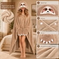 thumbnail image 4 of Sloth Wearable Hooded Blanket for Adults - Sloth Warm Flannel Blanket with Sleeves Hoodie - Sloth Gifts for Women Adults (Brown Sloth), 4 of 6