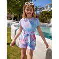 thumbnail image 6 of Arshiner Girls 2 Piece Outfit Summer Drop Shoulder Batwing Sleeve Tops and Paperbag Waist Shorts Set Cute Clothing, 6 of 8