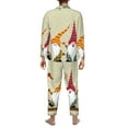 thumbnail image 5 of Bingfone Men'S Pajama Set 2 Piece Loungewear Pjs, Long Sleeve With Pajama Pants-Christmas Card With Gnomes, 5 of 9