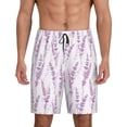 thumbnail image 3 of Lsque Lavender Flowers Mens Sleep Pajama Shorts,Short Pajama Pants, Cotton Ultra-Soft Knit-X-Large, 3 of 9