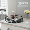 thumbnail image 6 of Home Details Modern Round Design Mirror Vanity Tray in Matte Black, 13" x 13" x 2.05", 6 of 6