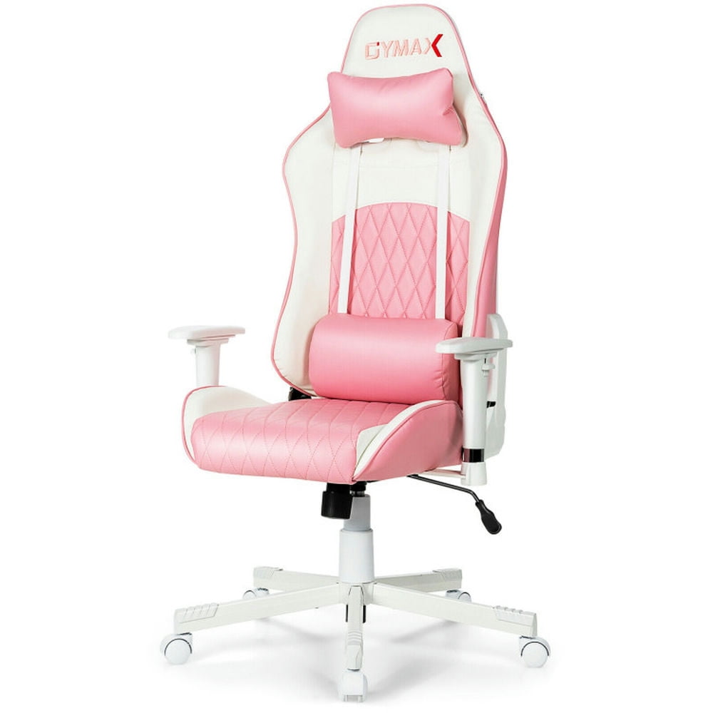Demi Bonn Gaming Chair with Headrest and Lumbar Support, Ergonomic High Back Computer Desk Chair, Pink