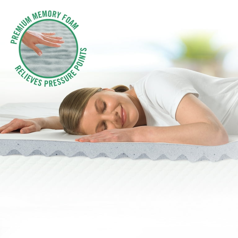 Dream Serenity Memory Foam 2 Reversible Graphite Wave Mattress Topper, 1  Each - Walmart.com