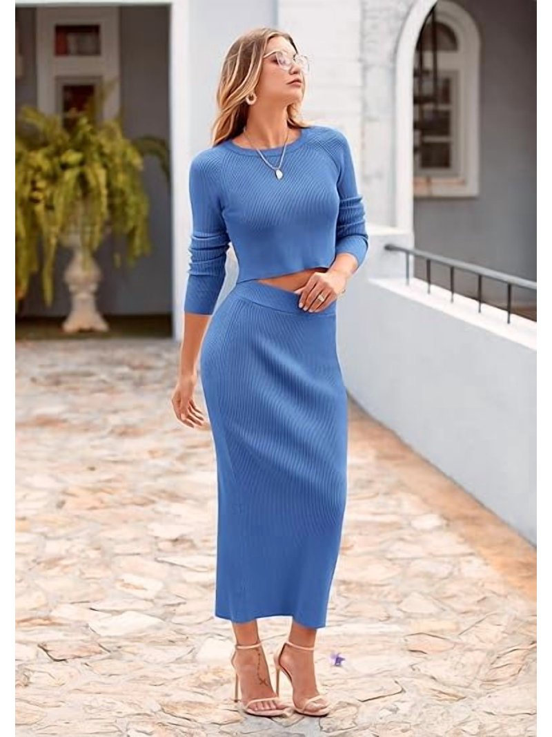 PRETTYGARDEN Women's Spring Fall 2 Piece Sweater Set Rib Knit Long Sleeve Crop Top Maxi Bodycon Skirt Casual Winter Outfits - Walmart.com PRETTYGARDEN Women's Spring Fall 2 Piece Sweater Set Rib Knit Long Sleeve Crop Top Maxi Bodycon Skirt Casual Winter Outfits - Walmart.com