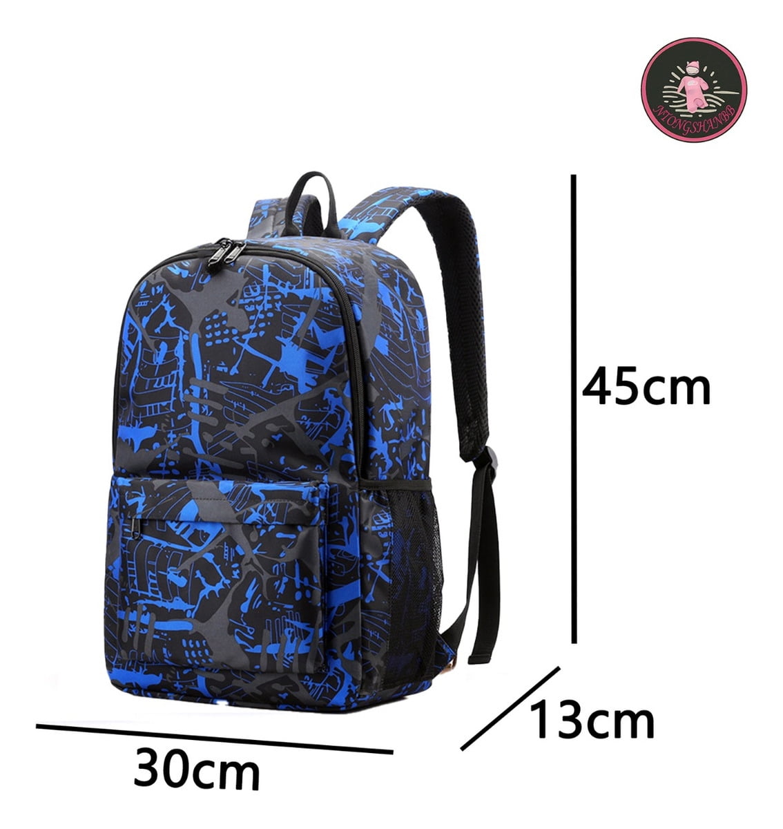 Preston Playz Camo Pattern School Backpack for High School Students, Cute Cool Anime Gaming Laptop Daypack, Lightweight Travel Bag with Large Capacity