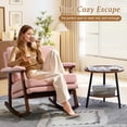thumbnail image 6 of Timbernest Rocking Chair Accent Chair Reading Armchair for Living Room, Bedroom, Sunroom, Light Pink, 6 of 9
