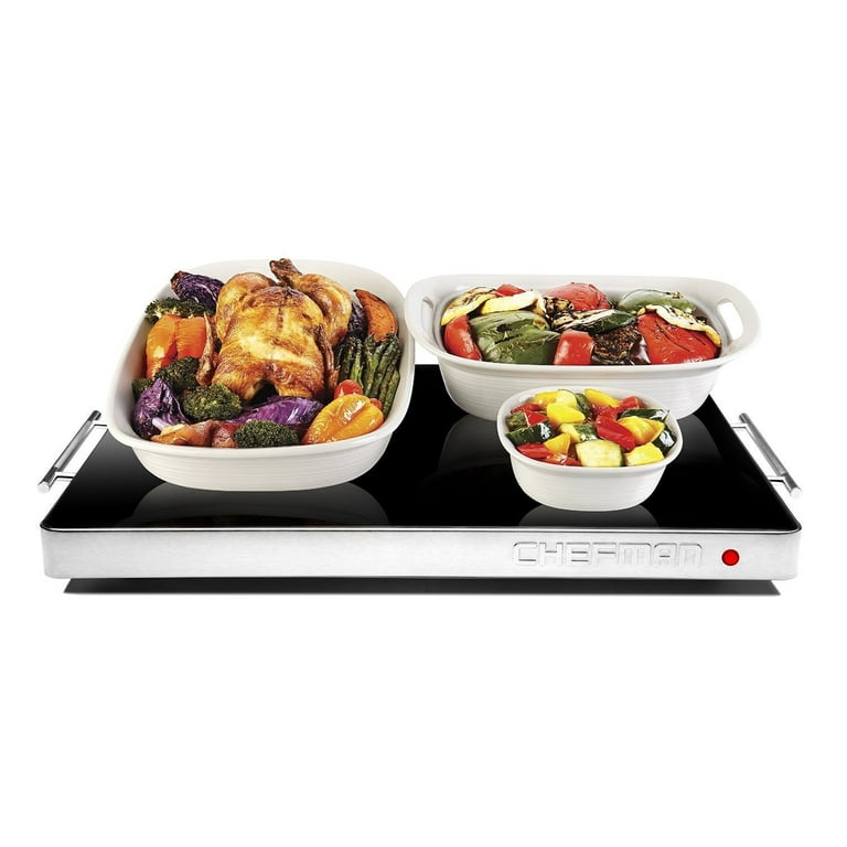 ChefmanundefinedStainless Steel & Glass Electric Warming Tray, Black, 21x16  - On Sale - Bed Bath & Beyond - 32735581