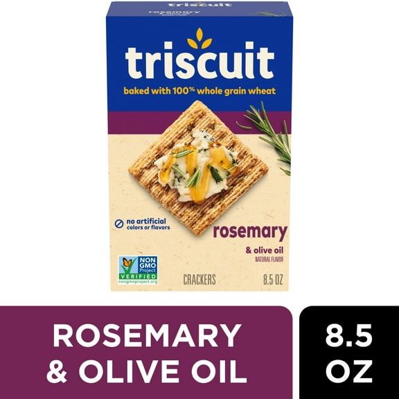 Pack of 3 Triscuit Rosemary & Olive Oil Whole Grain Wheat Crackers, 8.5 oz (packaging may vary)