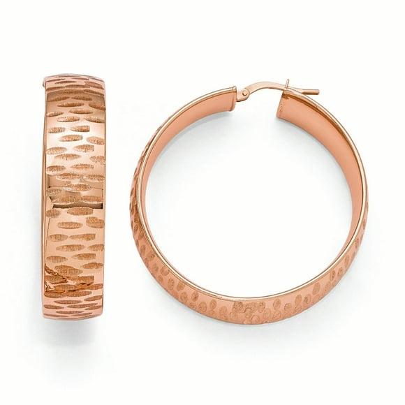 Boucles d'Oreilles Rondes en Bronze Diego Massimo Rose Ton