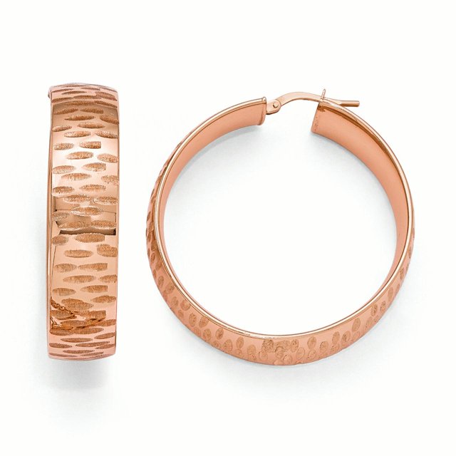 Boucles d'Oreilles Rondes en Bronze Diego Massimo Rose Ton