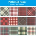 thumbnail image 5 of Uxcell 12x12Inch Scrapbook Paper, 24 Sheet Double-Sided Plaid Style Craft Paper, Red Green, 5 of 7