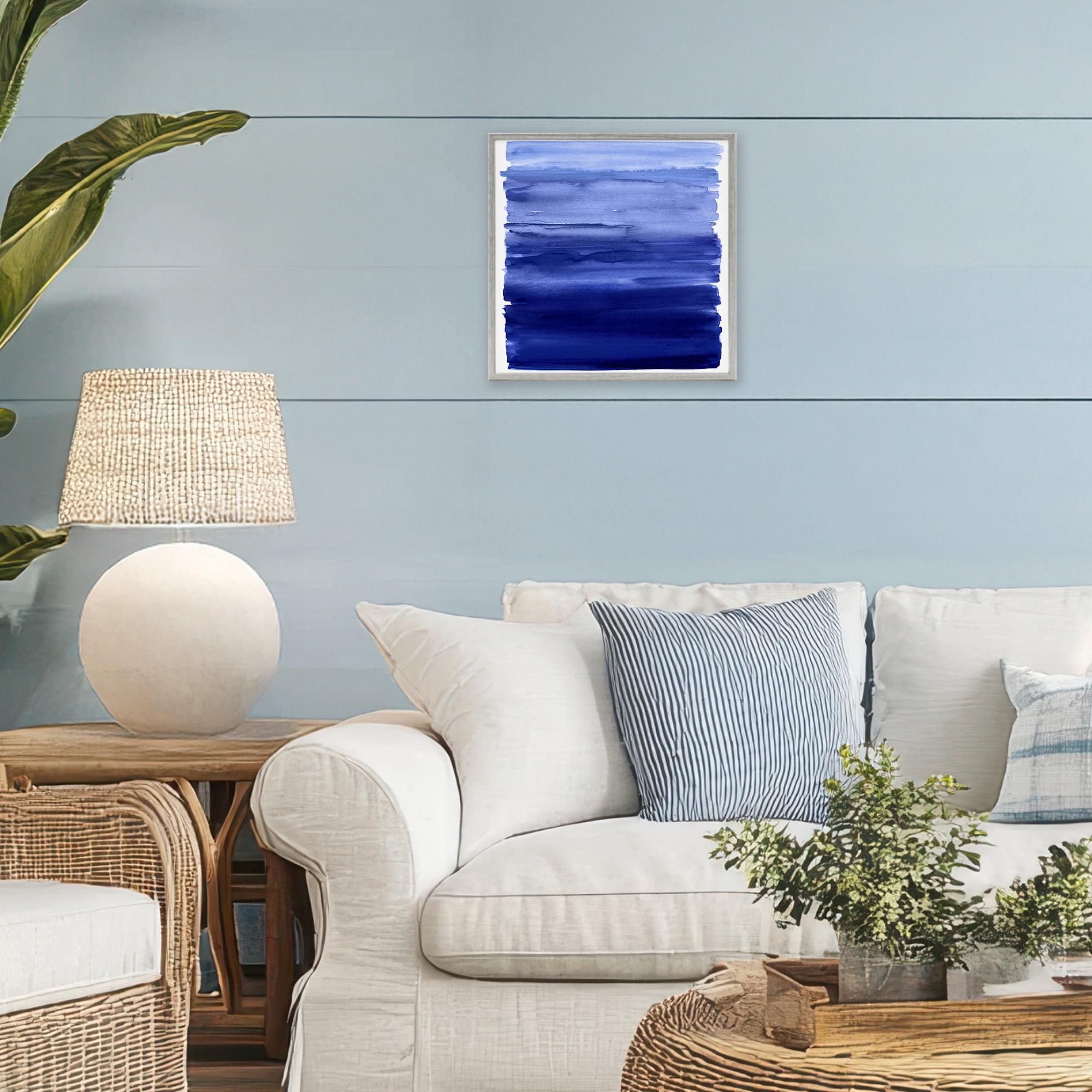 Stupell Industries Indigo Ombre Gradient Gray Framed Giclee Art, design by Allie Corbin