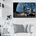 thumbnail image 2 of wall26 - Astronaut Standing on The Moon Overlooking Planet Earth - Canvas Art Home Art - 12x18 inches, 2 of 4