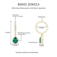 thumbnail image 6 of Rosec Jewels Lab Grown Emerald Drop Earrings (2 Carat, AAAA Grade) - Emerald Hoop Earrings with Moissanite - Ready to Gift, 10K Yellow Gold, 6 of 7