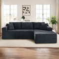 thumbnail image 2 of Muumblus Modular Sectional Sofa, Oversized L-Shape Cloud Couch, Modern Corduroy Sleeper Couches for Living Room, No Assembly Required, Dark Grey (Right Facing Chaise), 2 of 11