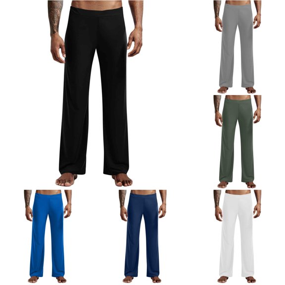 SONXAHE Mens Wide Waist Straight Pants Relaxed Fit Comfort Trousers Daily Casual Wear Bottoms