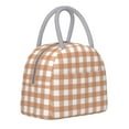 thumbnail image 2 of XMXT Lunch Bag Women, Brown Check Print Large Lunchbox Insulated Lunch Box for Work School, Brown, 2 of 9