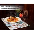 thumbnail image 3 of Ruvanti Placemats 100% Cotton 13x19 inch, Dining Table Placemats Set of 6, Modern Place Mats for Dining Table Decor, Kitchen & Table Linens, Coffee Mat for Christmas Dinners – Stamped Leaves, 3 of 8