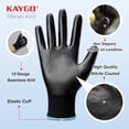 thumbnail image 2 of KAYGO Work Gloves Nitrile Coated, 12 Pairs KG12N，Seamless Knit, Protective Safety Work Gloves with Good Grip for General Work,Black,L, 2 of 8
