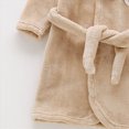 thumbnail image 4 of zuwimk Hooded Herringbone Boy's Fleece Soft Spa Kimono Long Robe, Kids Comfy Sleepwear Bathrobe(Brown,13-14 Years), 4 of 6