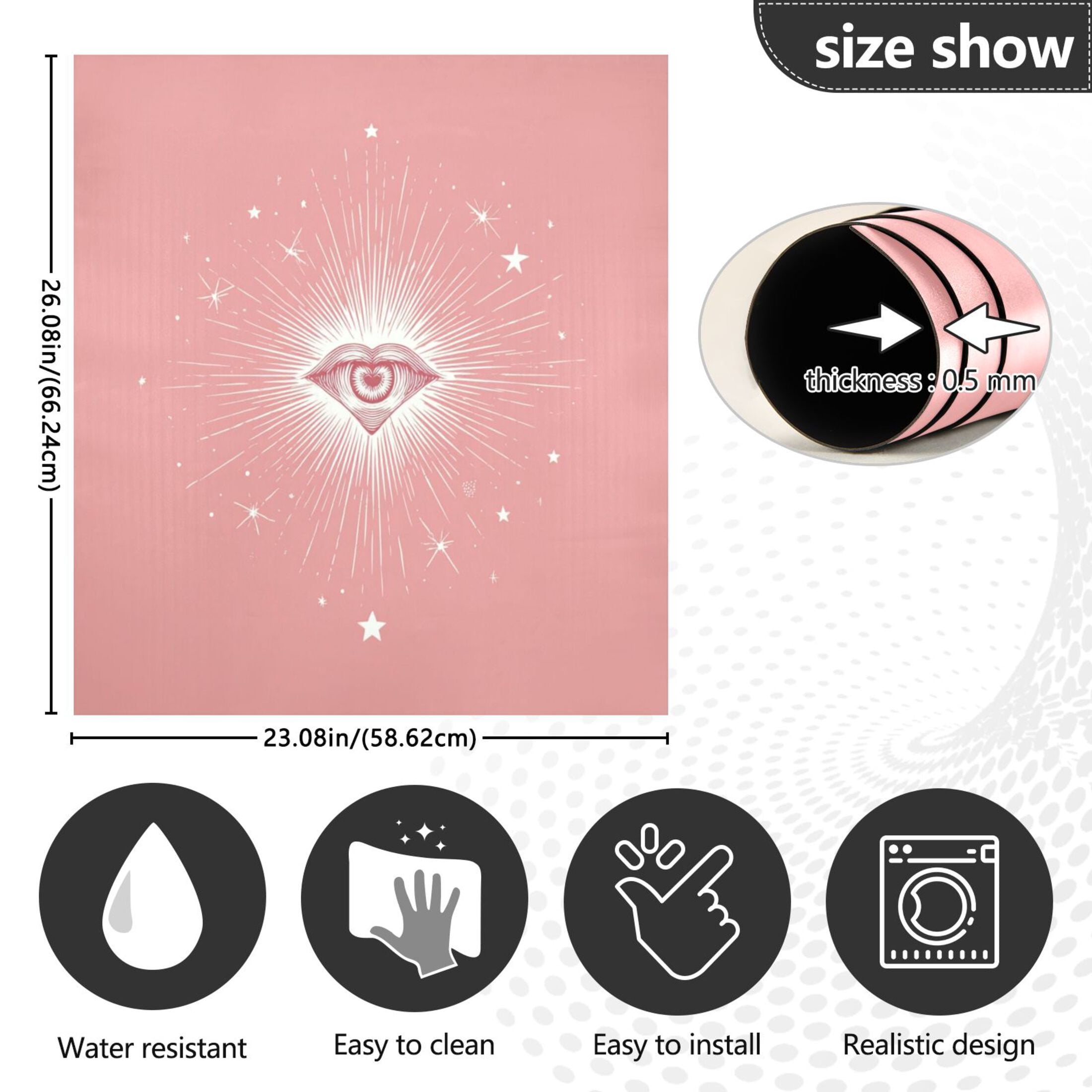 IAUYY Magnetic decorative sticker - 23x26 Inch PVC Refrigerator Decorative Cover, Removable DIY Art for Kitchen Appliances A Heart-shaped