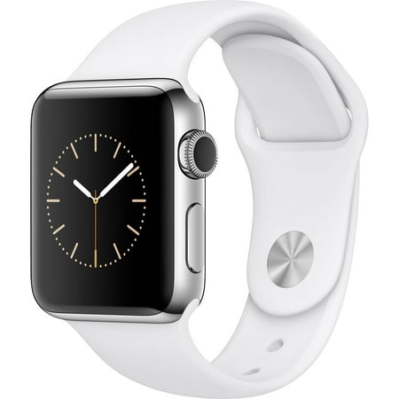 Used Apple Watch Series 2 Steel - Stainless Steel 38MM with White Sport Band (B Grade)