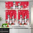 thumbnail image 5 of Red Snowman Christmas Cafe Curtains Over Sink,Modern Style Pleat Short Curtains for Small Window 3piece Kitchen Window 36 Inch, 5 of 6