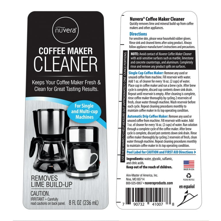 Nuvera 8 fl oz Unscented Coffee Maker Cleaner