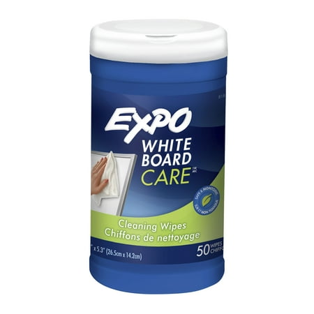 EXPO Dry-Erase Board-Cleaning Wet Wipes, 6 x 9, 50/Container