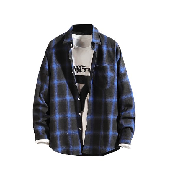 Lilgiuy Men's Button Down Regular Fit Long Sleeve Plaid Print Casual Shirts for Going Out