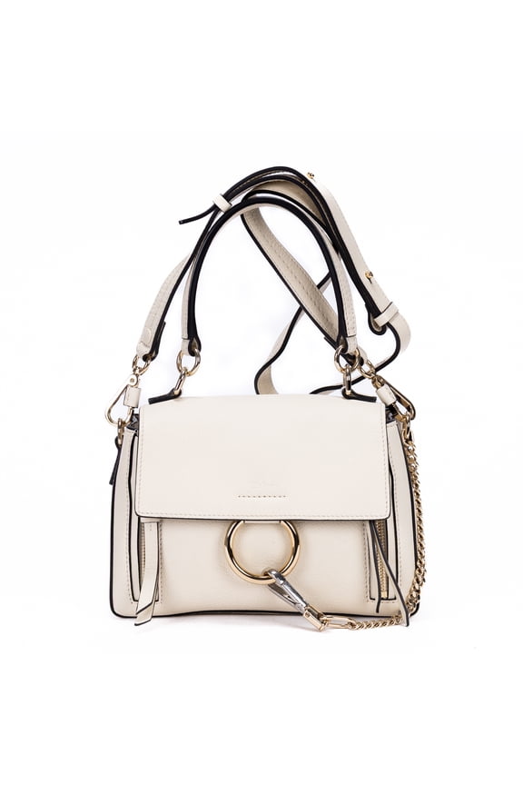 Pre-Owned Chlo Beige Faye Backpack Mini Shoulder Bag Calfskin Leather